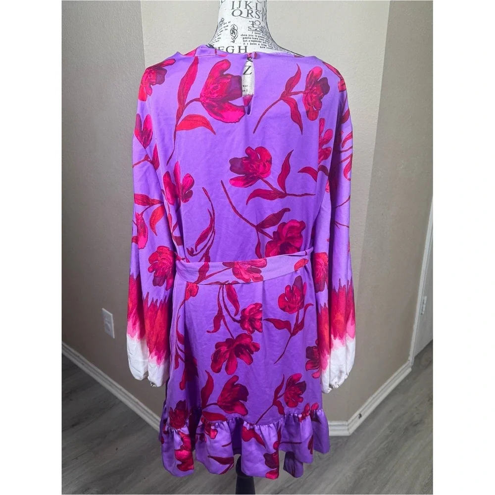 Prabal Gurung Purple Dress‎ with Fuchsia Floral Accents